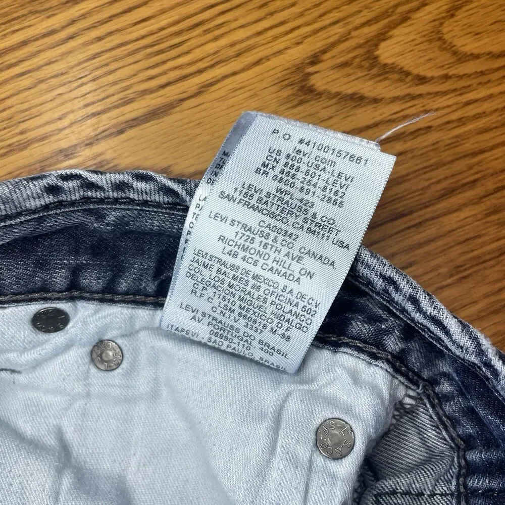 Levi's 569 Loose Straight Jeans Blue 32x32 Black Waist Patch Patch